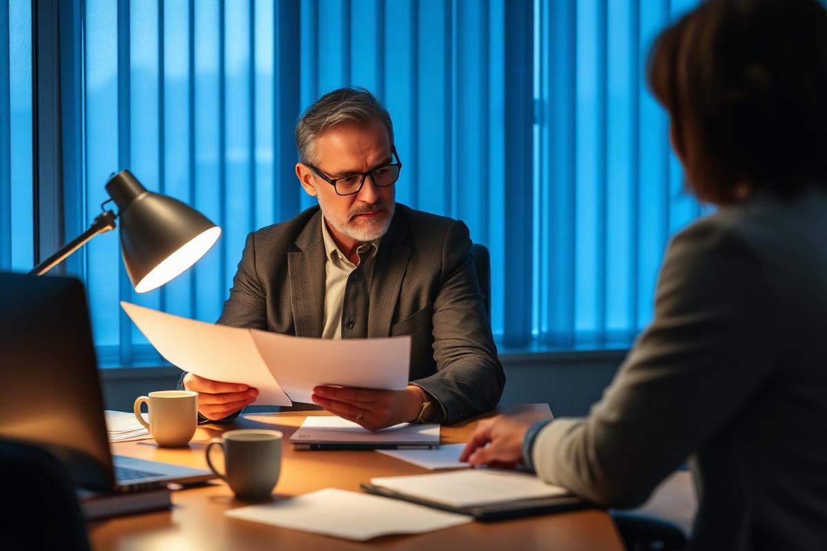 A business owner reviewing business credit reports with a consultant